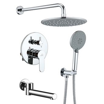 Single-Handle 3-Spray with 2.5 GPM 10 in 3 Functions Tub and Shower Faucet(Valve Included)