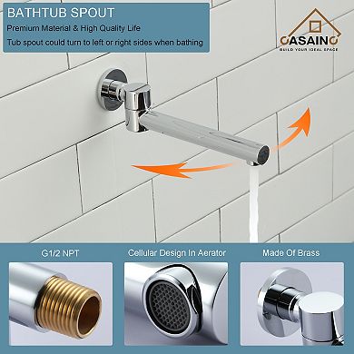 Single-Handle 3-Spray with 2.5 GPM 10 in. 3 Functions Tub and Shower Faucet(Valve Included)