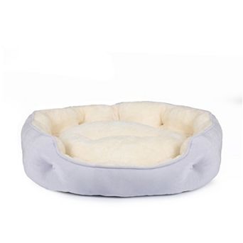Aoodor Small Pet Bed, Round Cat Bed Washable for Indoor Cats, Non-Slip Base and Removable Cushion