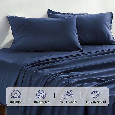 CLICKBIN Luxurious Microfiber 4-Piece Sheet Set