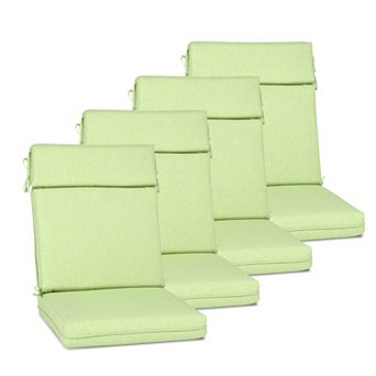 Aoodor Outdoor High Back Dining Chair Cushion with Ties and Zipper, Set of 4