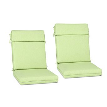 Aoodor Outdoor High Back Dining Chair Cushion with Ties and Zipper, Set of 2