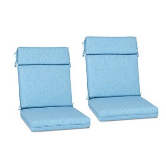Aoodor Outdoor High Back Dining Chair Cushion with Ties and Zipper, Set of 2