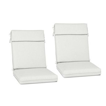 Aoodor Outdoor High Back Dining Chair Cushion with Ties and Zipper, Set of 2
