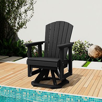HDPE Adirondack Swivel Glider, Outdoor Patio Chair