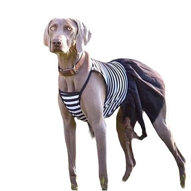 Midlee Elegant Black & White Stripe Tutu Large Dog Dress