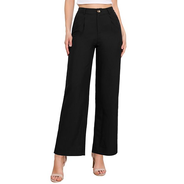 Wide Leg Dress Pants for Women's Casual Work High Waisted Dressy Trousers