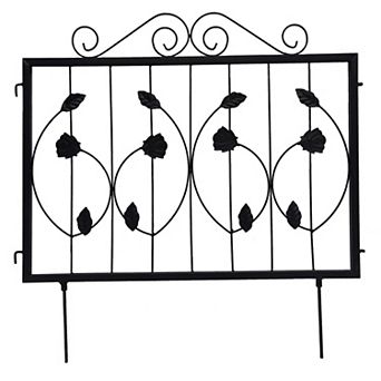 4-Pack Decorative Garden Fences, Metal Tall Fence Borders for Flower Beds, Patios, Yards