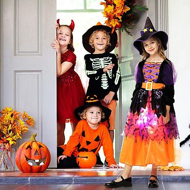 Witch Costume Halloween For Girls Toddler,light Up Witch Costume Sparkle Witch Dress