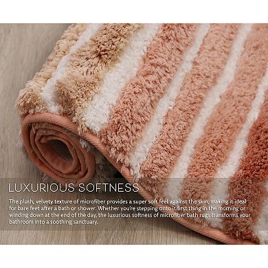 Bathroom Rugs, Extra Soft Absorbent Bath Rugs, Non-Slip, Quick Drying, Machine Washable
