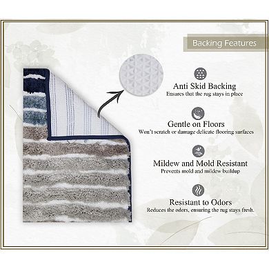 Contour Rugs, Extra Soft Absorbent Bath Rugs, Non-Slip, Quick Drying, Machine Washable, 20"x20"