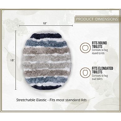 Toilet Lid Cover, Extra Soft Absorbent Bath Rugs, Non-Slip, Quick Drying, Machine Washable, 18"x18"