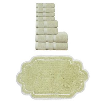 Home Weavers Allure 100% Soft Cotton Super Absorbent 8 pc Bath Towel Set & 1 pc 21x34" Bath Rug