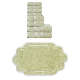 Home Weavers Allure 100% Soft Cotton Super Absorbent 8 pc Bath Towel Set & 1 pc 24"x40" Bath Rug