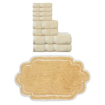 Home Weavers Allure 100% Soft Cotton Super Absorbent 8 pc Bath Towel Set & 1 pc 24"x40" Bath Rug