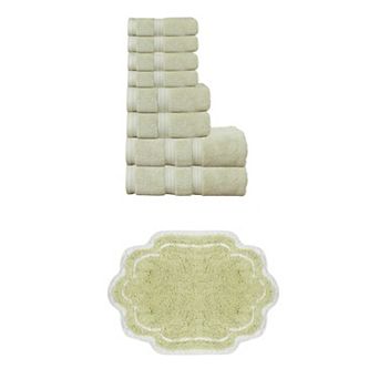 Home Weavers Allure 100% Soft Cotton Super Absorbent 8 pc Bath Towel Set & 1 pc 17x24" Bath Rug