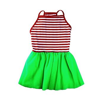 Midlee Christmas Stripe Tutu Dog Dress
