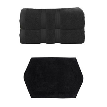 Home Weavers Waterford 100% Soft Cotton Super Absorbent 2 pc Bath Towel Set & 1 pc 17x24" Bath RuG