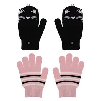 Girl's 4-16 Elli by Capelli 2 pk Flip Top Gloves