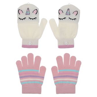 Girl's 4-16 Elli by Capelli 2 pk Flip Top Gloves