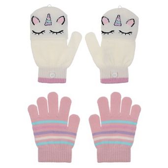 Girl's 4-16 Elli by Capelli 2 pk Flip Top Gloves