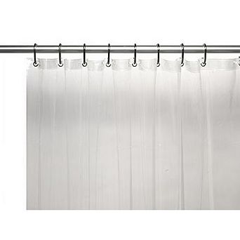 Extra Long and Heavy 10 Gauge PEVA Non-Toxic Shower Curtain Liner (72" x 84") - Frosty Clear