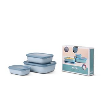 Mepal 6 pc Cirqula Shallow Rectangular Food Storage Bowl Set