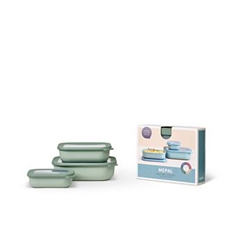 Mepal 6 pc Cirqula Shallow Rectangular Food Storage Bowl Set