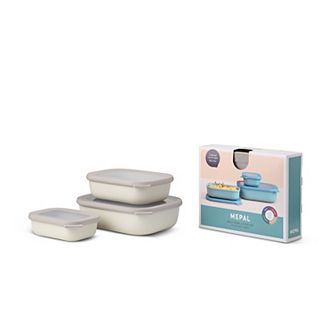 Mepal 6 pc Cirqula Shallow Rectangular Food Storage Bowl Set