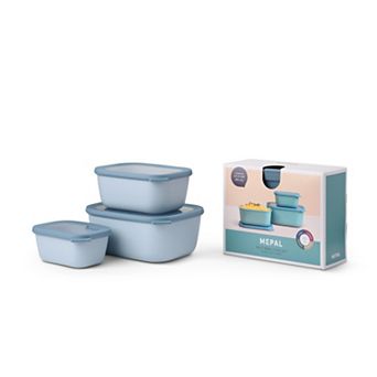 Mepal 6 pc Cirqula Deep Rectangular Food Storage Bowl Set