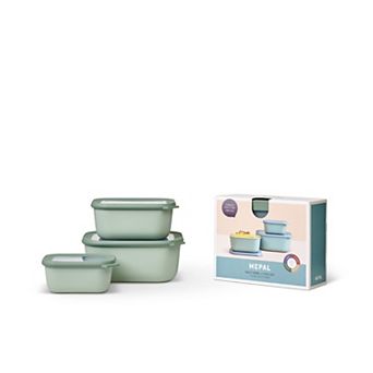 Mepal 6 pc Cirqula Deep Rectangular Food Storage Bowl Set