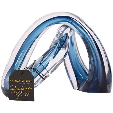 Home Essentials Blue Glass Twist Table Decor