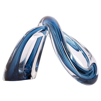 Home Essentials Blue Glass Twist Table Decor