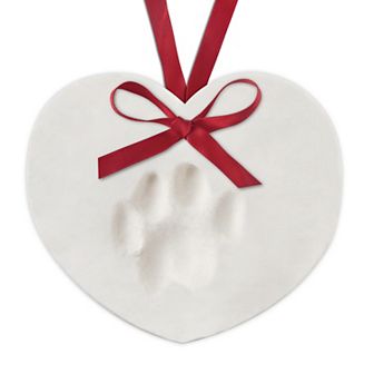 Nifty Paw Print Heart Christmas Ornament
