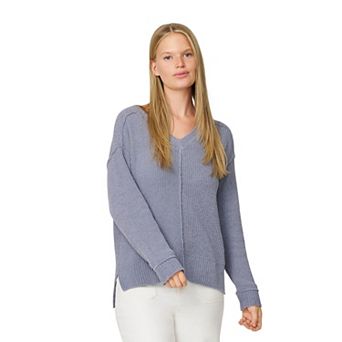 Women's Grey & Gray Cozy Luxe V-Neck Sweater