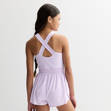 Girls 7-16 Tek Gear® Active Romper with Crossback Straps & Elastic Waistband