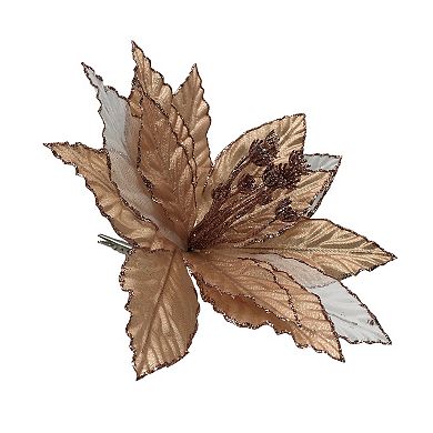 St. Nicholas Square Artificial Poinsettia Botanical Clip Christmas Ornament
