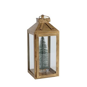 St. Nicholas Square® Metal Bottle Brush Tree Lantern Table Decor