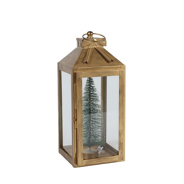St. Nicholas Square® Metal Bottle Brush Tree Lantern Table Decor