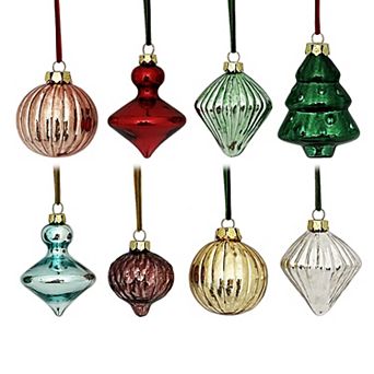 St. Nicholas Square® Set of 8 Vintage Inspired Christmas Ornaments with Loop for Hanging