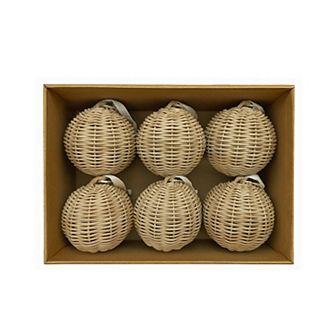St. Nicholas Square® Natural Woven Christmas Ornament Set of 6