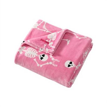 Betsey Johnson Yoga Skeleton Throw Blanket