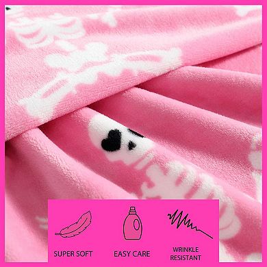 Betsey Johnson Yoga Skeleton Throw Blanket