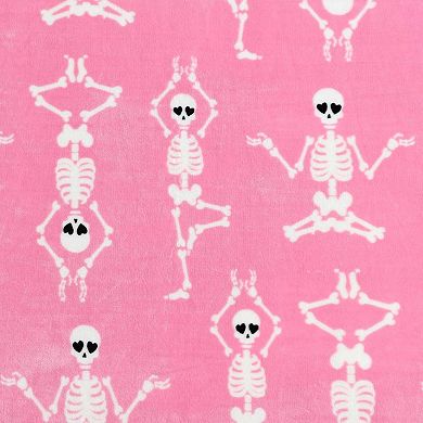 Betsey Johnson Yoga Skeleton Throw Blanket