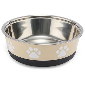 Cudlie Tan Pet Bowl with Pawprint Design