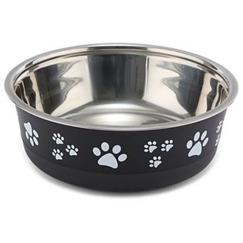 Cudlie Black Pet Bowl with Pawprint Design