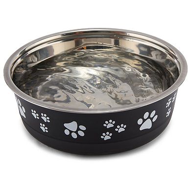 Cudlie Black Pet Bowl with Pawprint Design