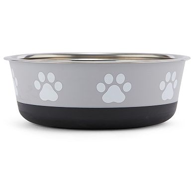 Cudlie Grey Pet Bowl with Pawprint Design