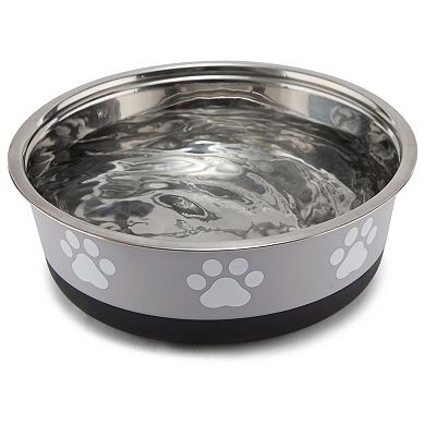 Cudlie Grey Pet Bowl with Pawprint Design