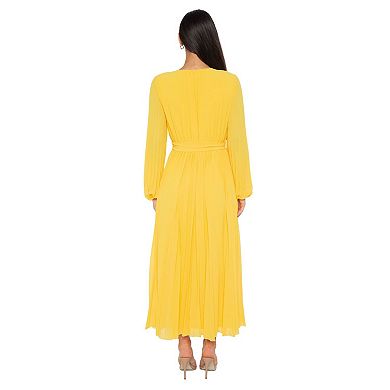 Women's Marina Long Sleeve Pleated Gown